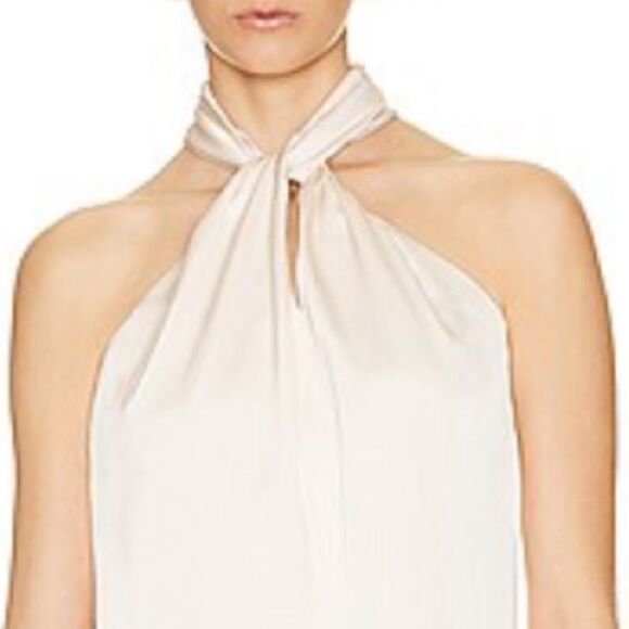 NWT JONATHAN SIMKHAI STANDARD
Mitra Washed Charmeuse Halter Dress Large Sand - Picture 3 of 13